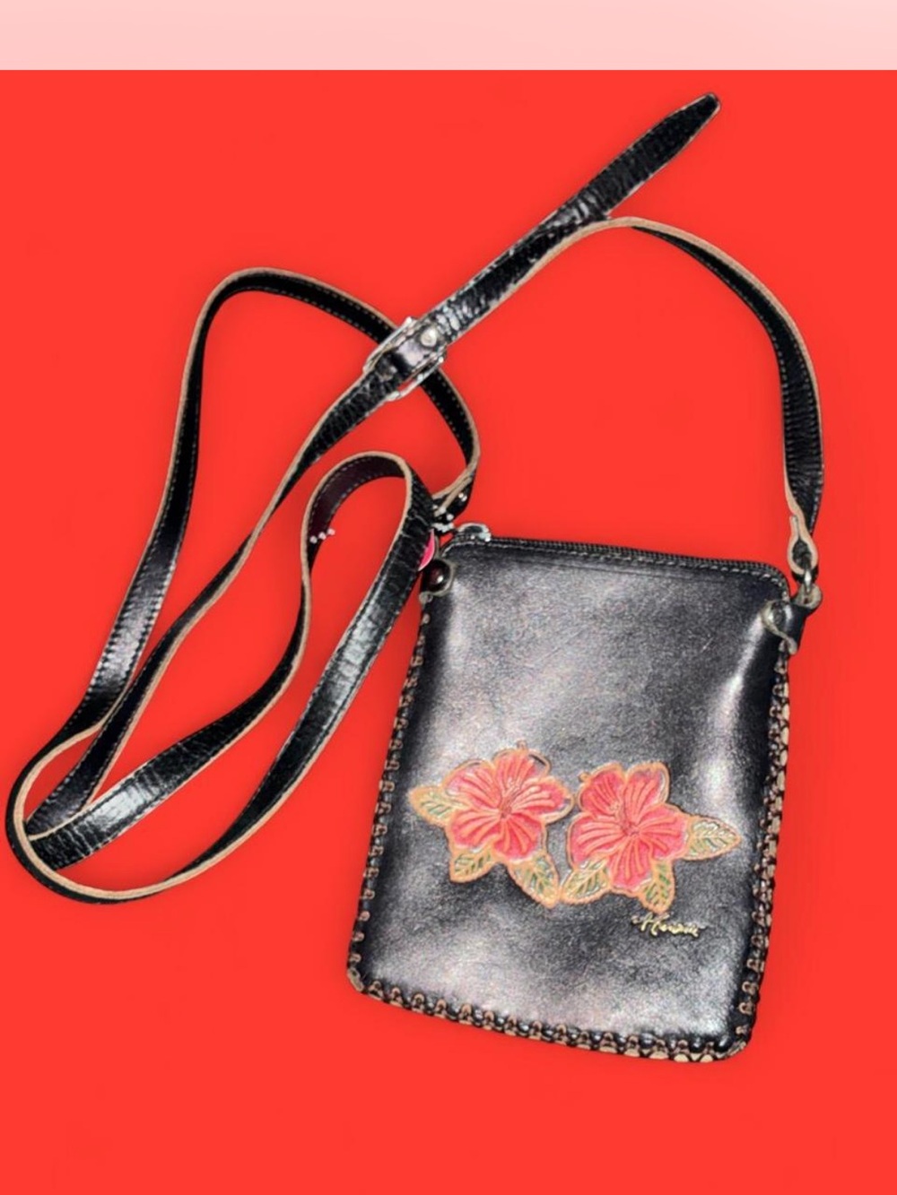 Black Floral Crossbody Bag – Classic Women’s Shoulder Bag